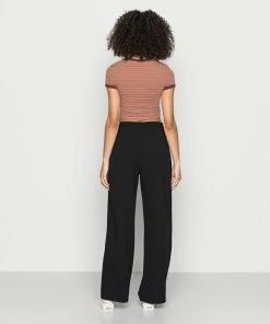 Even&Odd BELT DETAIL WIDE LEG PANTS - Trousers - Black -Even&Odd Sales Store a9855e632de94b4d8943728ce35404ce