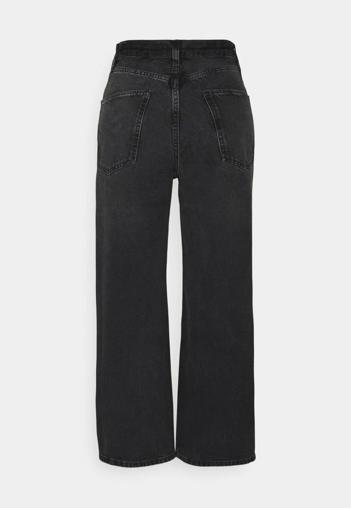 Even&Odd Wide Leg Cropped Jeans - Straight Leg Jeans - Black Denim 4 Even&Odd Wide Leg Cropped Jeans - Straight Leg Jeans - Black Denim - Image 2