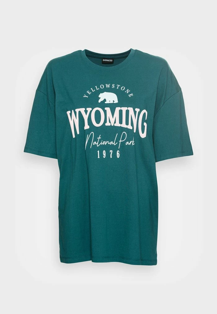 Even&Odd Print T-shirt - Dark Green 6 Even&Odd Print T-shirt - Dark Green - Image 4