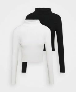 Even&Odd CROPPED TURTLE NECK 2 PACK - Jumper - Black/ White -Even&Odd Sales Store ab80f7e617654e94a6ec0dc086796d5b