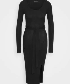 Even&Odd KNIT BELTED MIDI DRESS WITH SLIT - Shift Dress - Black 12 Even&Odd KNIT BELTED MIDI DRESS WITH SLIT - Shift Dress - Black -Even&Odd Sales Store acacb284b08d4ce8b55fd083ca31d409