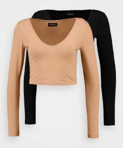Even&Odd 2 PACK - Long Sleeved Top - Camel/black -Even&Odd Sales Store aeff4b2e5ba0421e9f1267a6978363be