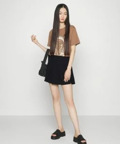 Even&Odd 2 PACK - A-line Skirt - Black/black/white