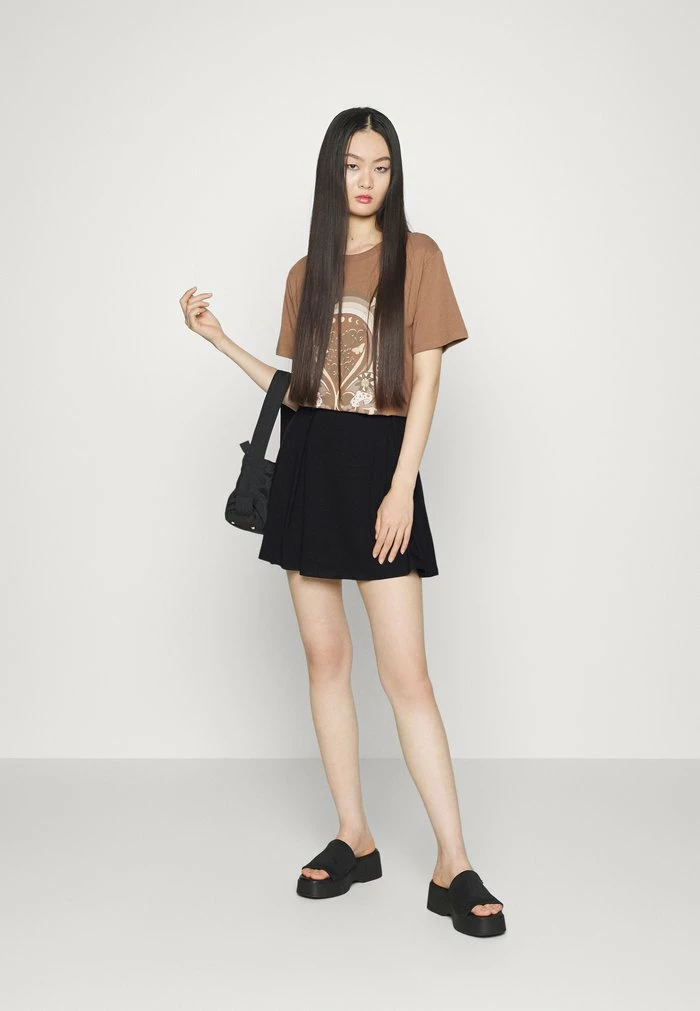 Even&Odd 2 PACK - A-line Skirt - Black/black/white 3 Even&Odd 2 PACK - A-line Skirt - Black/black/white