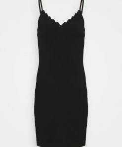 Even&Odd Scallop Edge Mini Strap Dress - Shift Dress - Black -Even&Odd Sales Store b3da3160c9134df6ad678418690fd842