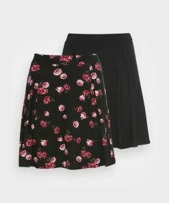 Even&Odd 2 PACK - A-line Skirt - Black/multi Coloured -Even&Odd Sales Store b75f0faad9214b2cbb9e09ebd364e95e
