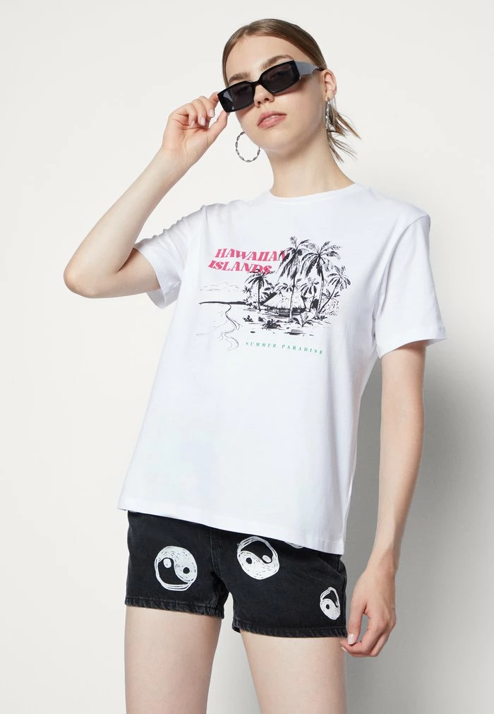 Even&Odd Print T-shirt - White 6 Even&Odd Print T-shirt - White - Image 4