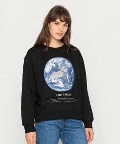 Even&Odd OVERSIZED EARTH PRINT - Sweatshirt - Black