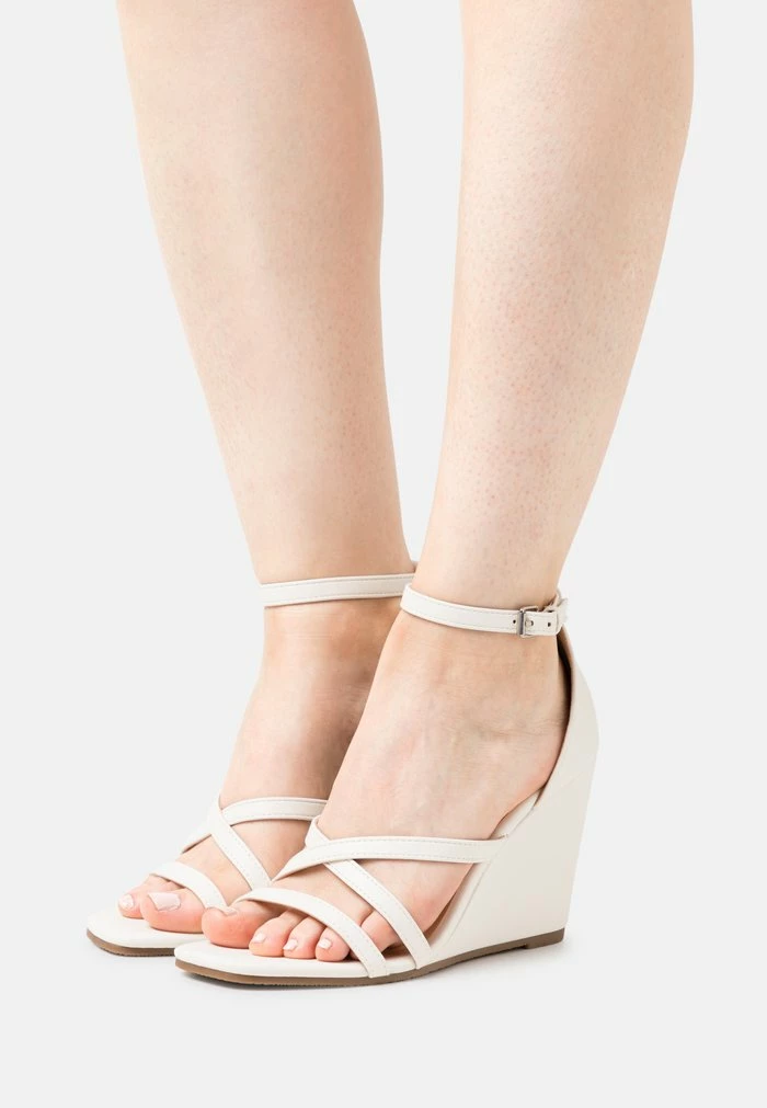 Even&Odd Wedge Sandals - White 3 Even&Odd Wedge Sandals - White