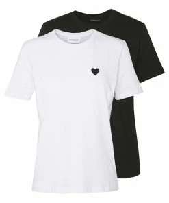 Even&Odd 2PACK - Basic T-shirt - White/black
