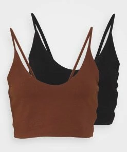 Even&Odd 2 PACK - Top - Black/brown -Even&Odd Sales Store c04cd930fd1443f089ff8c1735d86623