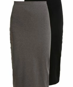 Even&Odd 2er PACK - Pencil Skirt - Black/ Grey