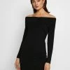 Even&Odd BASIC - OFF-SHOULDER MINI LONG SLEEVES DRESS - Shift Dress - Black -Even&Odd Sales Store c1315edcee8a4d90a169a4a775266d25