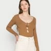 Even&Odd Long Sleeved Top - Brown -Even&Odd Sales Store c13ebf2ecad343e294c365d1e2b51ba9