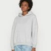 Even&Odd HOODIE LONG WITHOUT DRAWCORD AND POCKET - Hoodie - Mottled Light Grey