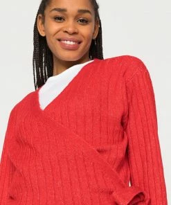Even&Odd WRAPPED CARDIGAN - Cardigan - Red -Even&Odd Sales Store c3e02399d7e9499597a1169646592803