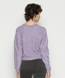 Even&Odd V-NECK CABLE DETAIL - Jumper - Pink/lilac -Even&Odd Sales Store c64847d197af4dd0b16934b327456090