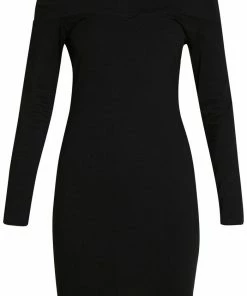 Even&Odd BASIC - OFF-SHOULDER MINI LONG SLEEVES DRESS - Shift Dress - Black -Even&Odd Sales Store d27d7ed4551944c9befacf1eb5758665