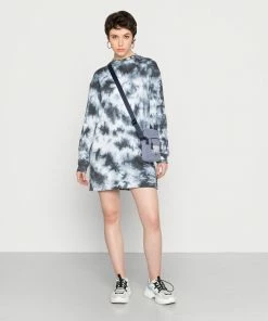 Even&Odd CREW NECK TYE DIE DRESS - Day Dress - Black/white -Even&Odd Sales Store d509636dea0143cc800efaa6ed6e3dcc