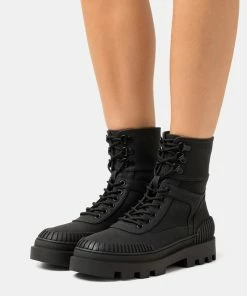 Even&Odd WINTER BOOT - Lace-up Ankle Boots - Black