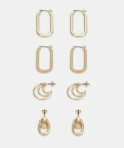 Even&Odd 4 PACK - Earrings - Gold-coloured