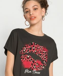 Even&Odd Print T-shirt - Anthracite -Even&Odd Sales Store dbbb13586cac4dd090fcc1c1d65b5b15