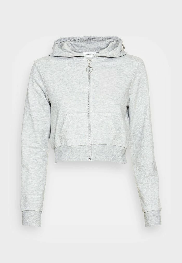 Even&Odd Zip-up Sweatshirt - Mottled Light Grey 6 Even&Odd Zip-up Sweatshirt - Mottled Light Grey - Image 4
