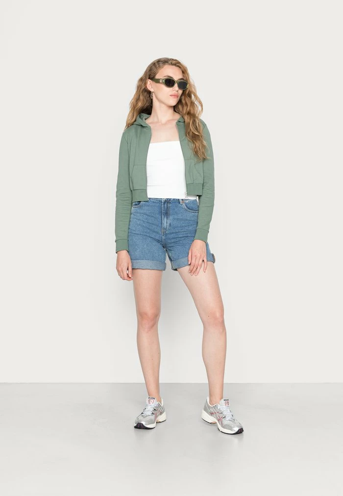 Even&Odd Zip-up Sweatshirt - Dark Green 4 Even&Odd Zip-up Sweatshirt - Dark Green - Image 2