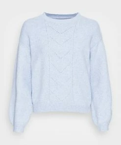 Even&Odd POINTELLE CREW NECK JUMPER - Jumper - Mottled Light Blue -Even&Odd Sales Store dfa64533847d4024acbd807d2f49a139