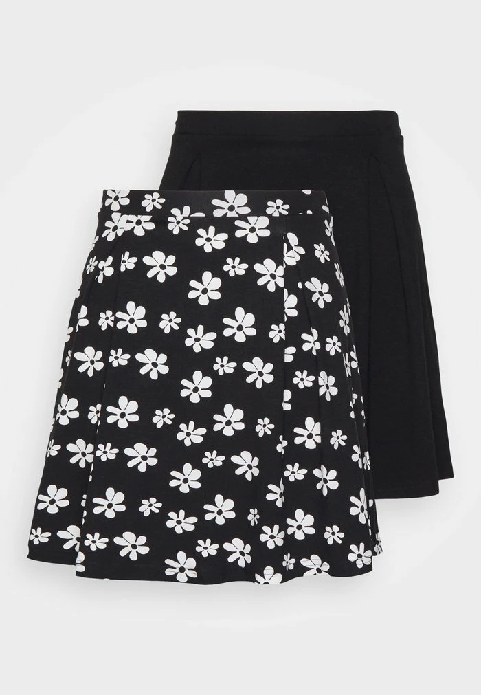 Even&Odd 2 PACK - A-line Skirt - Black/black/white 7 Even&Odd 2 PACK - A-line Skirt - Black/black/white - Image 5
