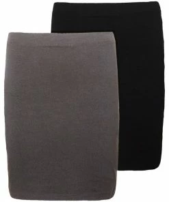 Even&Odd 2 PACK - Mini Skirt - Grey/black