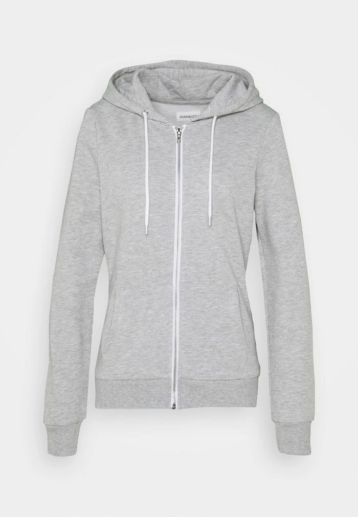 Even&Odd Zip-up Sweatshirt - Mottled Light Grey 6 Even&Odd Zip-up Sweatshirt - Mottled Light Grey - Image 4