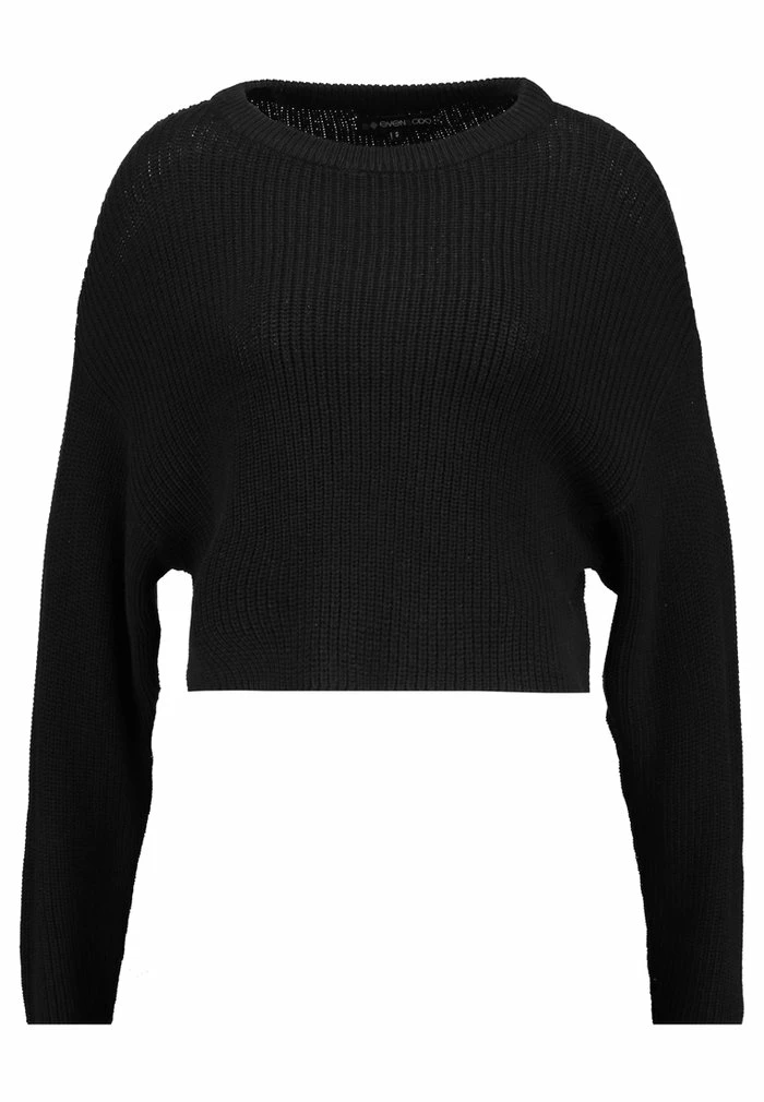 Even&Odd CROPPED JUMPER - Jumper - Black 7 Even&Odd CROPPED JUMPER - Jumper - Black - Image 5