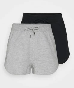 Even&Odd 2 Pack - Shorts - Black/mottled Light Grey