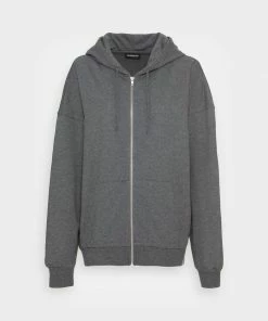 Even&Odd BASIC HOODIE JACKET WITH POCKETS - Hoodie - Mottled Dark Grey -Even&Odd Sales Store ea9aaf721bdb44aa9ff927efc34687d5