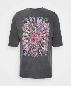 Even&Odd UNISEX - Print T-shirt - Black