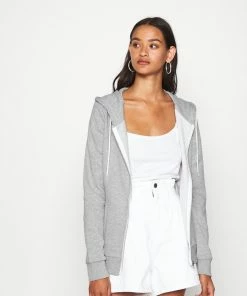 Even&Odd Zip-up Sweatshirt - Mottled Light Grey