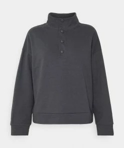 Even&Odd OVERSIZED POPPER HIGH NECK - Sweatshirt - Grey -Even&Odd Sales Store ed6940f38a05400d8f83818c9558761b