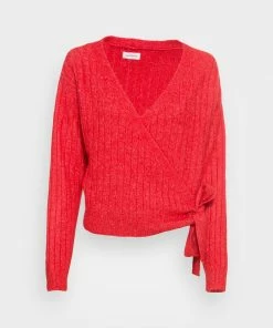 Even&Odd WRAPPED CARDIGAN - Cardigan - Red -Even&Odd Sales Store ee37297462534d21853dcf7870cde9d7