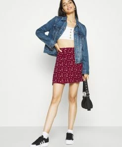 Even&Odd 2 PACK - A-line Skirt - Black/bordeaux