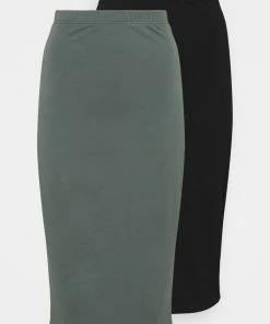 Even&Odd 2er PACK - Pencil Skirt - Black/green -Even&Odd Sales Store f249a3b2935e425cbf922bf59fd6459b