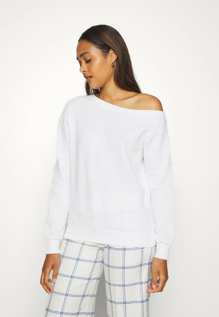 Even&Odd LOOSE OFF SHOULDER SWEATSHIRT - Sweatshirt - White 3 Even&Odd LOOSE OFF SHOULDER SWEATSHIRT - Sweatshirt - White