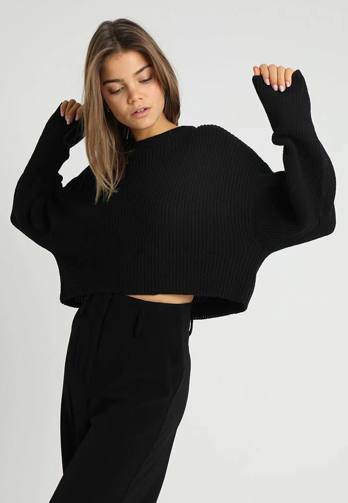 Even&Odd CROPPED JUMPER - Jumper - Black 3 Even&Odd CROPPED JUMPER - Jumper - Black
