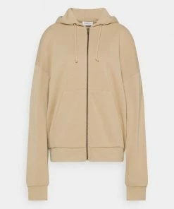 Even&Odd Zip-up Sweatshirt - Mottled Beige