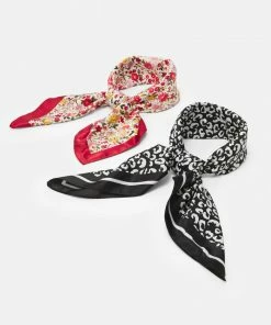 Even&Odd 2 PACK - Foulard - Black/bordeaux